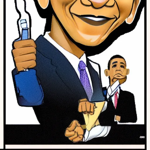 Prompt: barack obama, cartoon