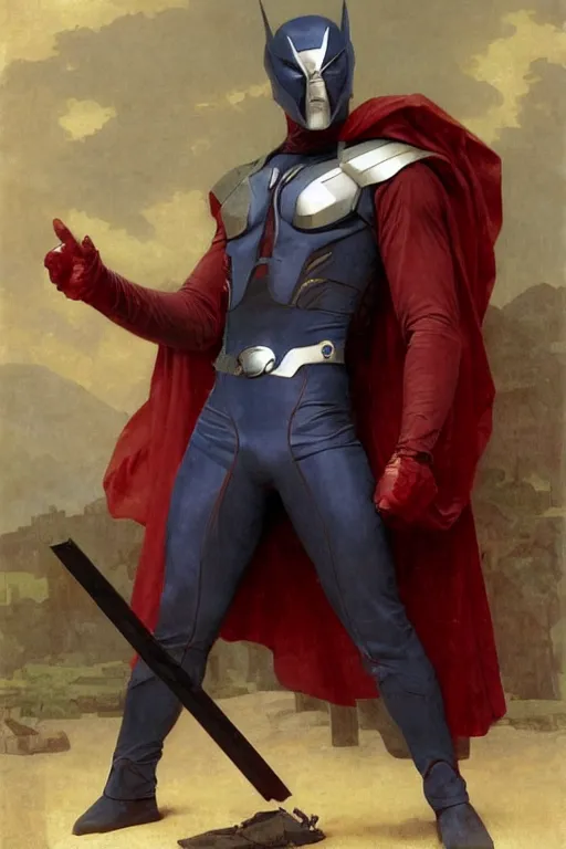 Image similar to Magneto fully costumed from the X-Men by William-Adolphe Bouguereau