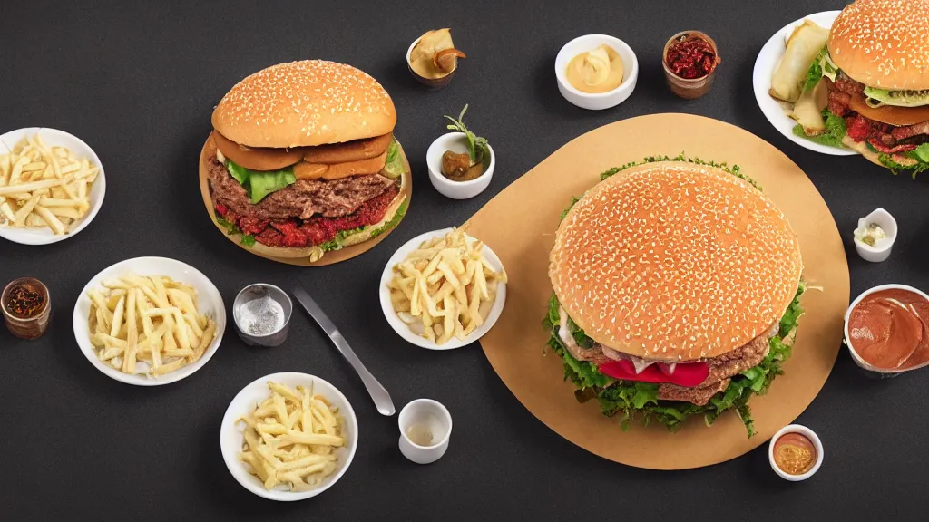 Image similar to a 1 0 0 year old big - mac, photoshoot, product photography, food photography