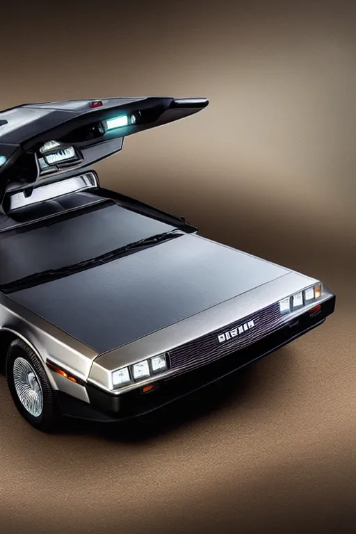 Image similar to DeLorean DMC-12 SUV, studio lighting, award winning