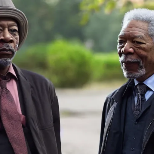 Image similar to still morgan freeman in peacky blinders