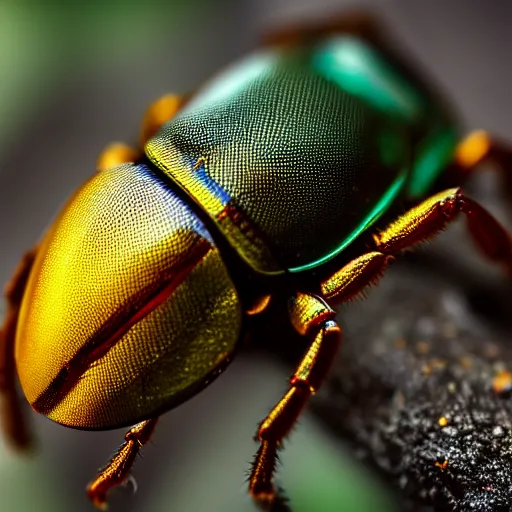 Prompt: a macro photo of a glass beetle, ultra realistic, bokeh, nature photo.