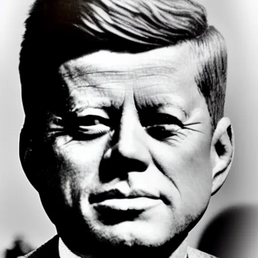 Image similar to jfk full colour close up of face, accurate features