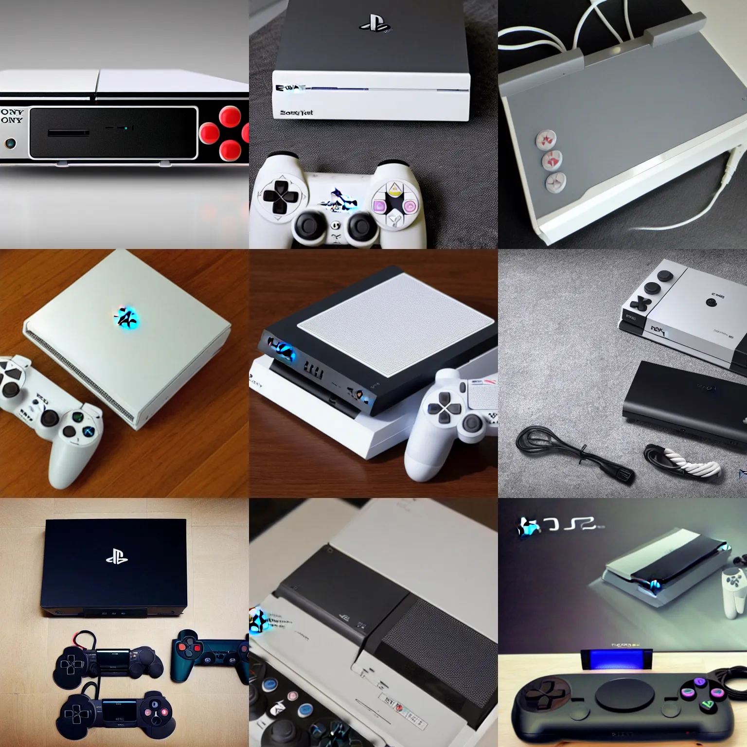 Prompt: console sony playstation nintendo swith, hi-tech style, technology, electronics