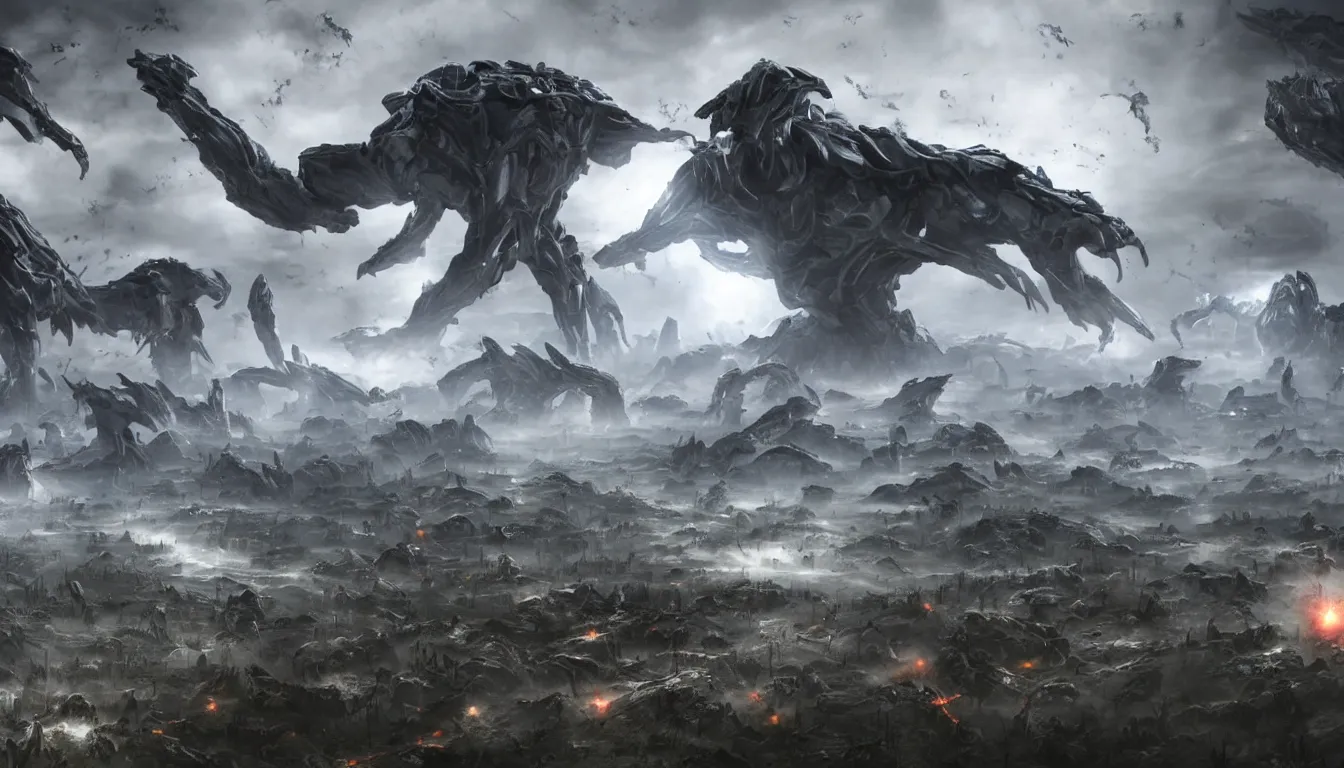 Image similar to The grey goo apocalypse.