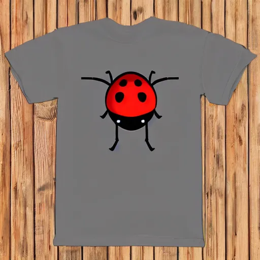 Prompt: t - shirt design of a ladybug, trending on zazzle