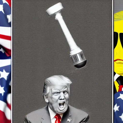 Image similar to donald trump as a bong, photorealistic