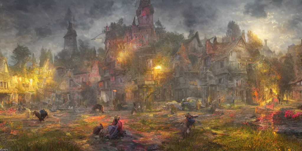 Prompt: and when this happens, and when we allow freedom ring, when we let it ring from every village and every hamlet, from every state and every city, ultrafine highly detailed hyper colorful illustration, sharp focus, rozalski, unreal engine highly rendered, global illumination, radiant light, intricate and detailed environment