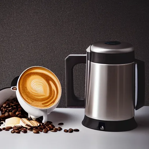 Image similar to Senseo coffee maker, product photography, studio lighting