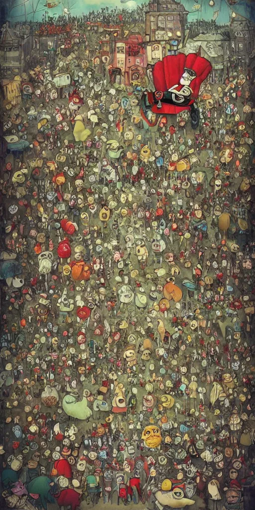 Image similar to a vintage thanksgiving day parade by alexander jansson and where's waldo