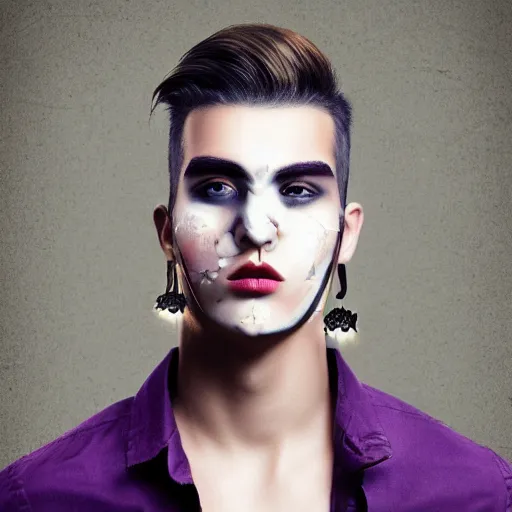 high fashion male makeup