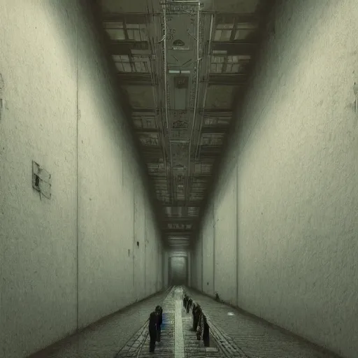 Prompt: hyper realistic concept art of an incredibly long hallway by Greg Rutkowski and Hiroshi Yoshida and Shinkai Makoto and Beksinski, future doctrine, Cinematographic Atmosphere, Octane Render, 4k —W 1024