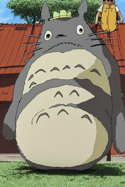 Image similar to portrait of totoro as donald trump by studio ghibli