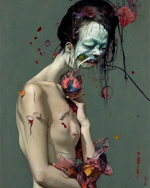 Image similar to there is ugliness in beauty, but there is also beauty in ugliness. in the style of adrian ghenie, esao andrews, jenny saville, edward hopper, surrealism, dark art by james jean, takato yamamoto