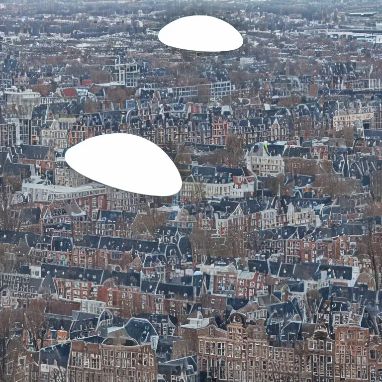 Image similar to a ufo hovering over Amsterdam