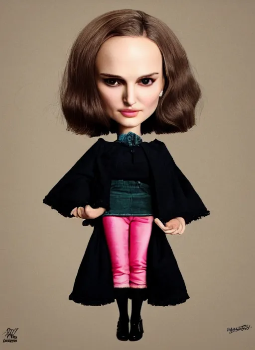 Image similar to natalie portman as a mark ryden doll, detailed digital art, trending on Artstation