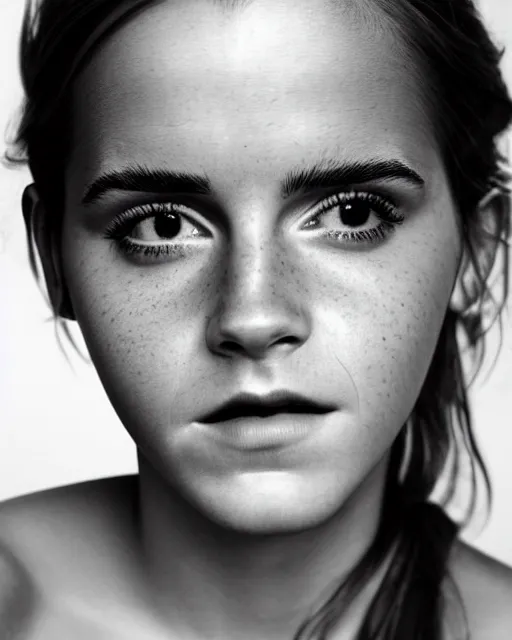 Image similar to emma watson portrait, soft diffused light, bjork aesthetic, translucent, by rineke dijkstra, intricate details, highly detailed, masterpiece,