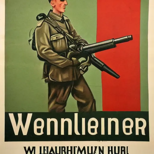 Prompt: ww 2 german soldier propaganda poster, intricate