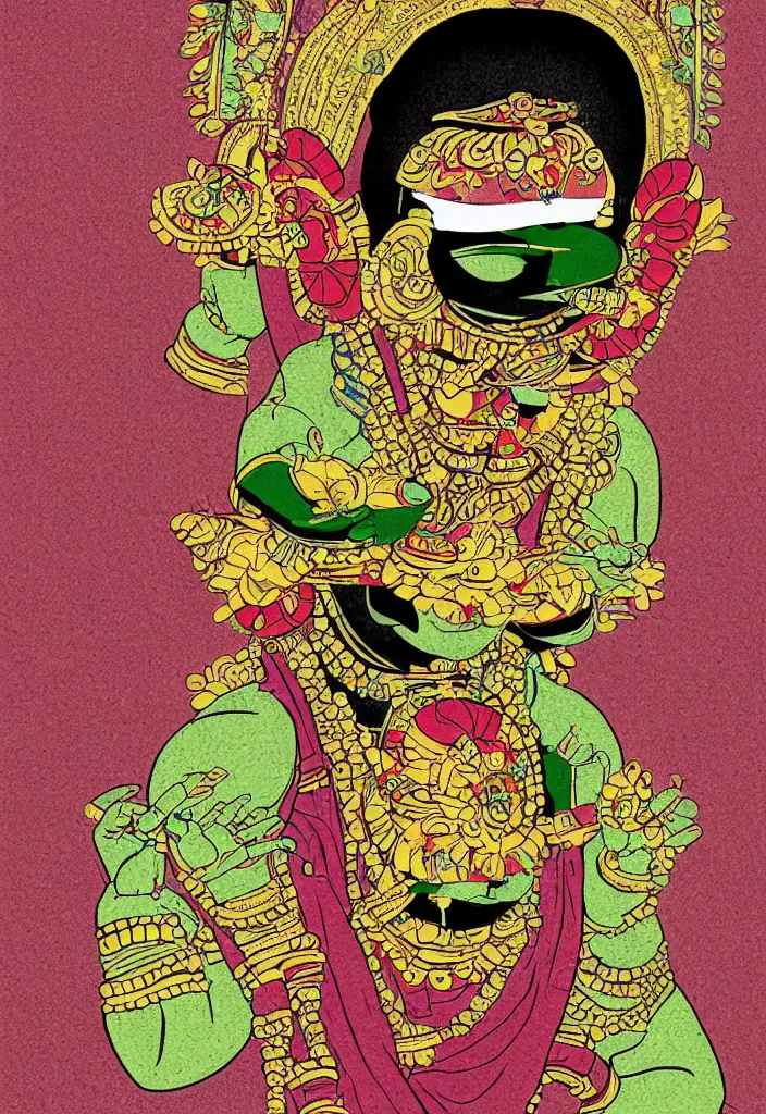 Image similar to kathakali illustration style digital art