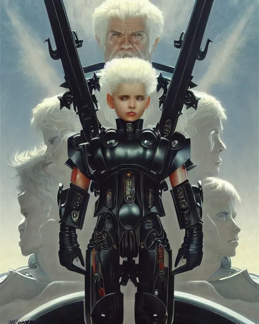 Prompt: portrait of mark walhberg goth cyborg with white hair in warhammer armor, art by kuvshinov ilya and wayne barlowe and gustav klimt and artgerm and wlop and william - adolphe bouguereau, movie poster, epic cinematic