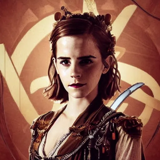 Image similar to emma watson as a steam punk dictator