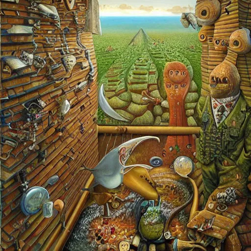 Image similar to a painting of a person, a surrealist painting by jacek yerka, cgsociety, fantastic realism, surrealist, detailed painting