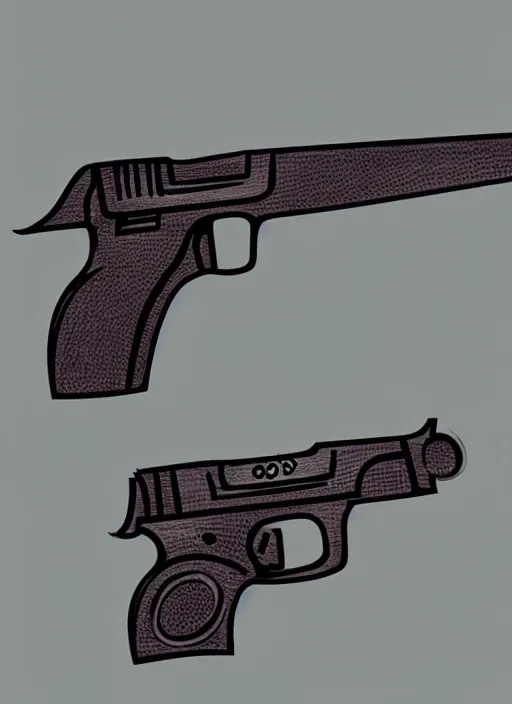 Prompt: gun, concept art, smooth, sharp focus, illustration, 4 k