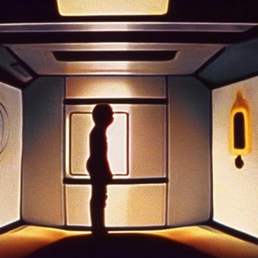 Image similar to an interior movie still from 2001: a space odyssey (1968), wes anderson, surreal