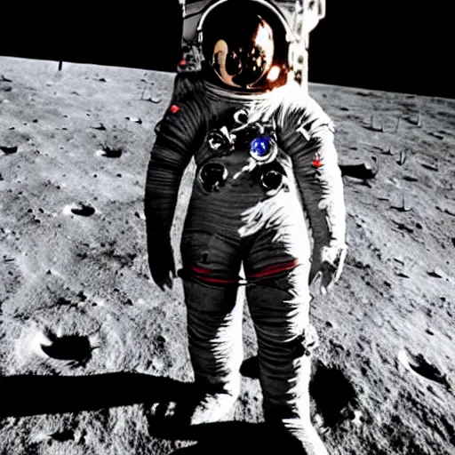 Image similar to detailed photo of an astronaut wearing an early diving suit, holding an electric guitar on the moon. old diving suit pictures. old diving suit. early diving suit. old diving suit photos. detailed