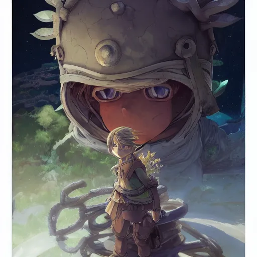 Cute chibi artwork of made in abyss characters