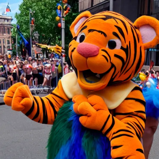 Prompt: Tigger at pride