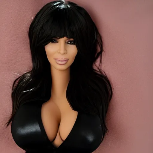 Image similar to kim kardashian as a blowup doll.