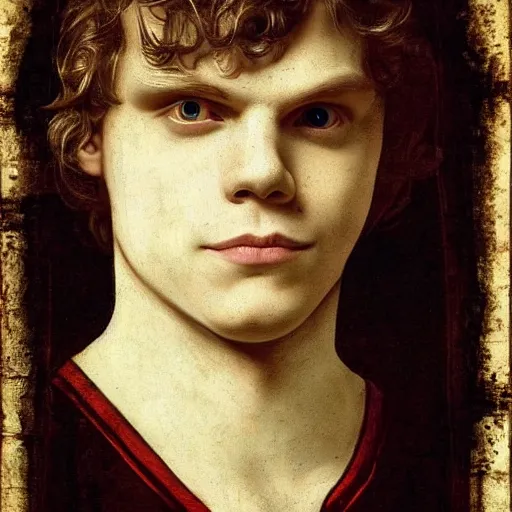 Image similar to evan peters by leonardo da vinci