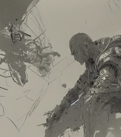 Prompt: geto suguru, pen and ink, intricate line drawings, by craig mullins, ruan jia, kentaro miura, greg rutkowski, loundraw