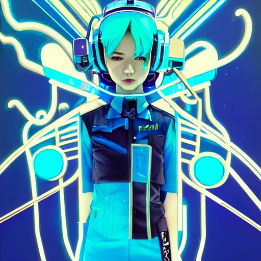 Image similar to high quality high detail 3 / 4 portrait of a hatsune miku as diesel punk character in an futuristic world, techwear, tristan eaton, victo ngai, artgerm, rhads, ross draws, hyperrealism, intricate detailed, alphonse mucha, pastel colors, vintage, artstation