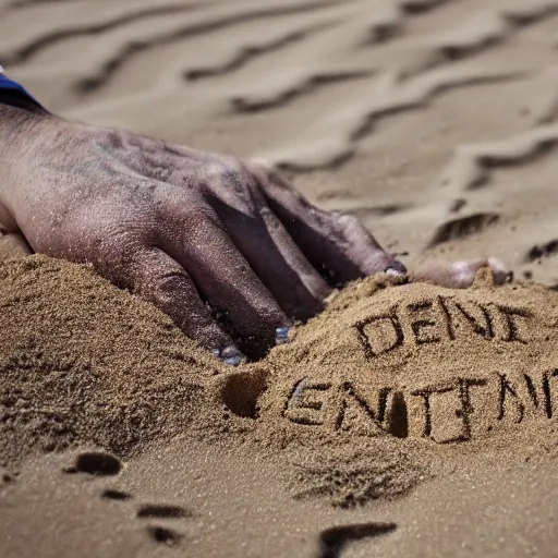 Image similar to desperate hand emerging from sand