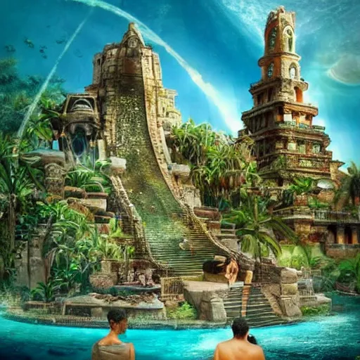 Prompt: once upon a time in the lost city of atlantis, futuristic but peaceful