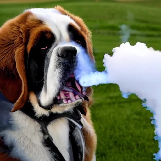 Image similar to Saint Bernard vaping