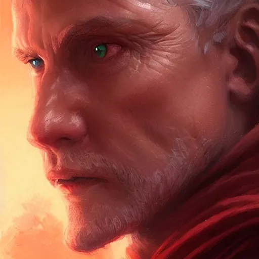 Prompt: portrait of a man by greg rutkowski, jedi master col skywalker, short messy hair, wearing jedi robes, star wars expanded universe, highly detailed portrait, he is about 5 0 years old, digital painting, artstation, concept art, smooth, sharp foccus ilustration, artstation hq