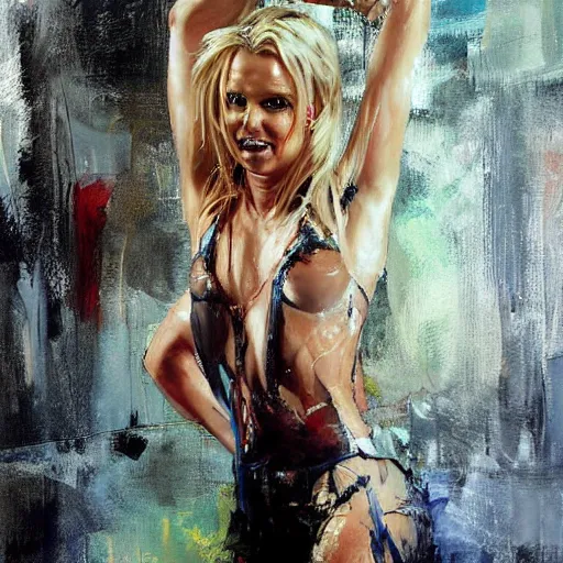 Image similar to full body britney spears, jeremy mann painting