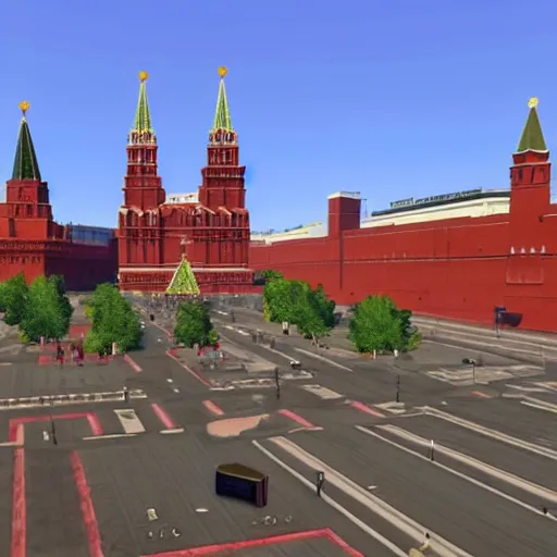 Prompt: red square in moscow in gta v game