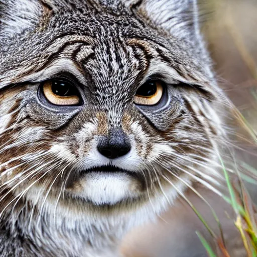 Image similar to pallas cat extreme closeup