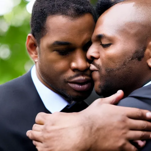 Image similar to two black men kissing