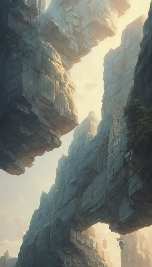 Prompt: A highly detailed matte painting of huge climbing wall by Studio Ghibli, Makoto Shinkai, by Artgerm, by WLOP, by Greg Rutkowski, volumetric lighting, octane render, 4K resolution, trending on artstation, masterpiece