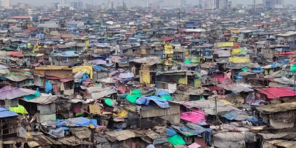 Prompt: UFO in Ajegunle slums of lagos beaming neon ray of light,
