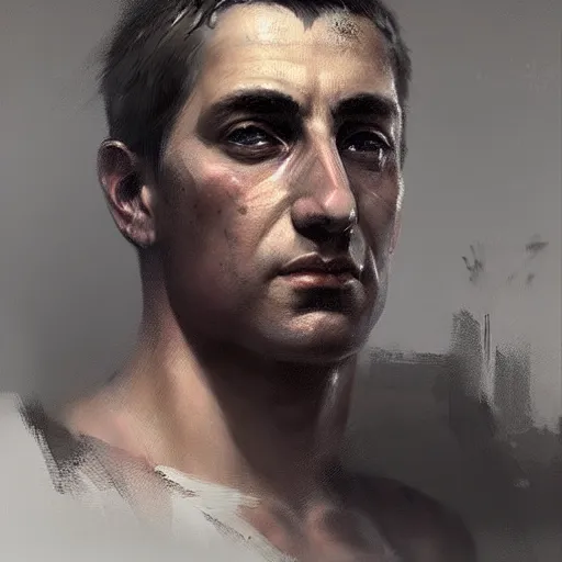 Prompt: portrait of roman emperor constantine, epic concept art, epic painting, artstation, realistic, by greg rutkowski