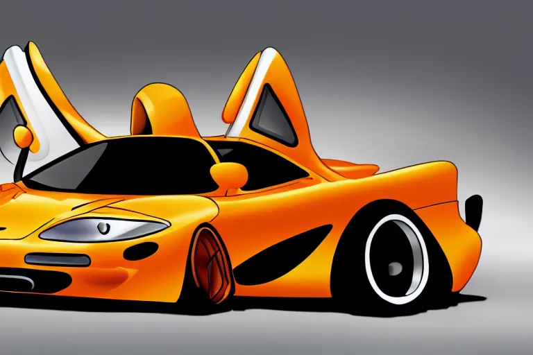 Image similar to cute cartoon baby McLaren F1, 8k,