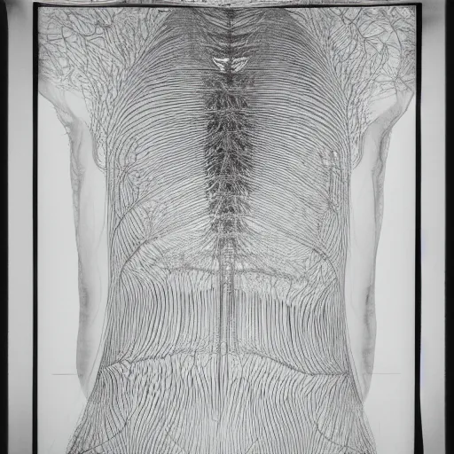 Prompt: x-ray of a full human fractal body, 90's aesthetic, noise film, photo