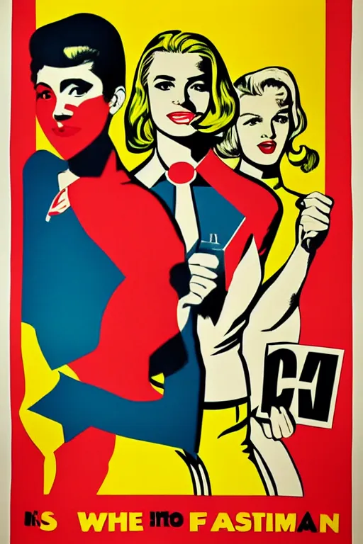 Image similar to feminism propaganda poster, pop art, by mike swiderek, jorge lacera, ben lo, tyler west, ultrarealistic