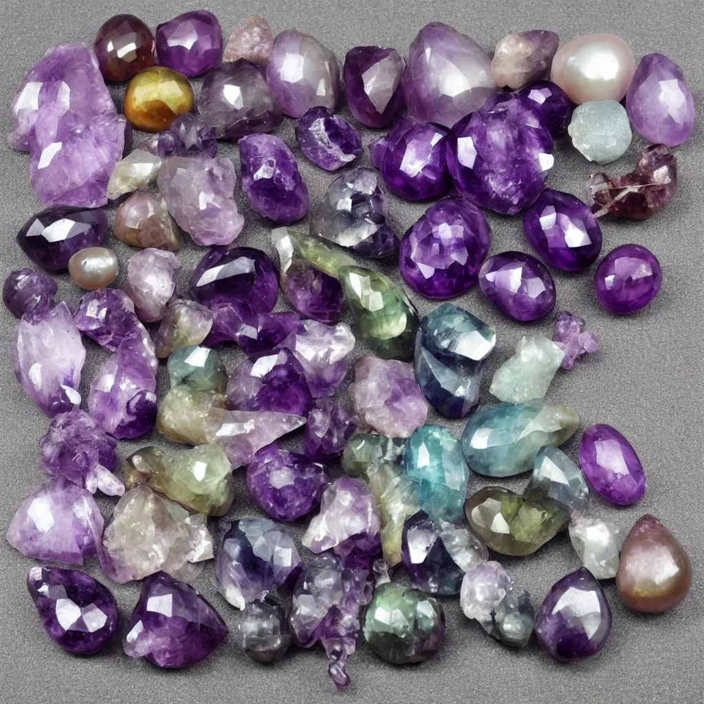 Image similar to amethyst multicolor prism gemstone emeraud pearl quartz saphir grenat fluorite
